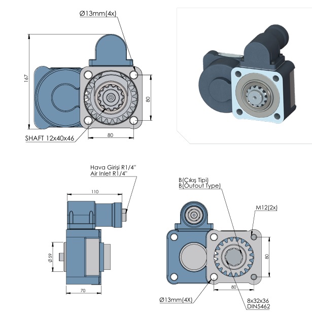 Размеры коробка отбора мощности EATON FS6109-8209